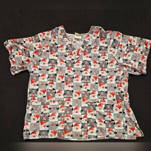 Tafford Women's Santa Claus Christmas Scrub Top Set Size XL